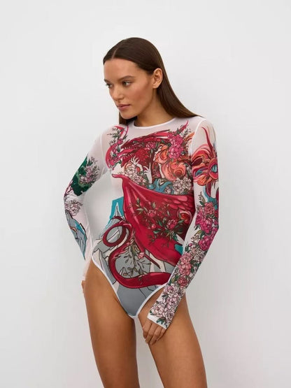 2025 New One Piece Printed Swimsuit Bikini Long Sleeved Swimsuit Bikini Set High Waist Bikinis Swimwear Beach Swimsuit Swimwear