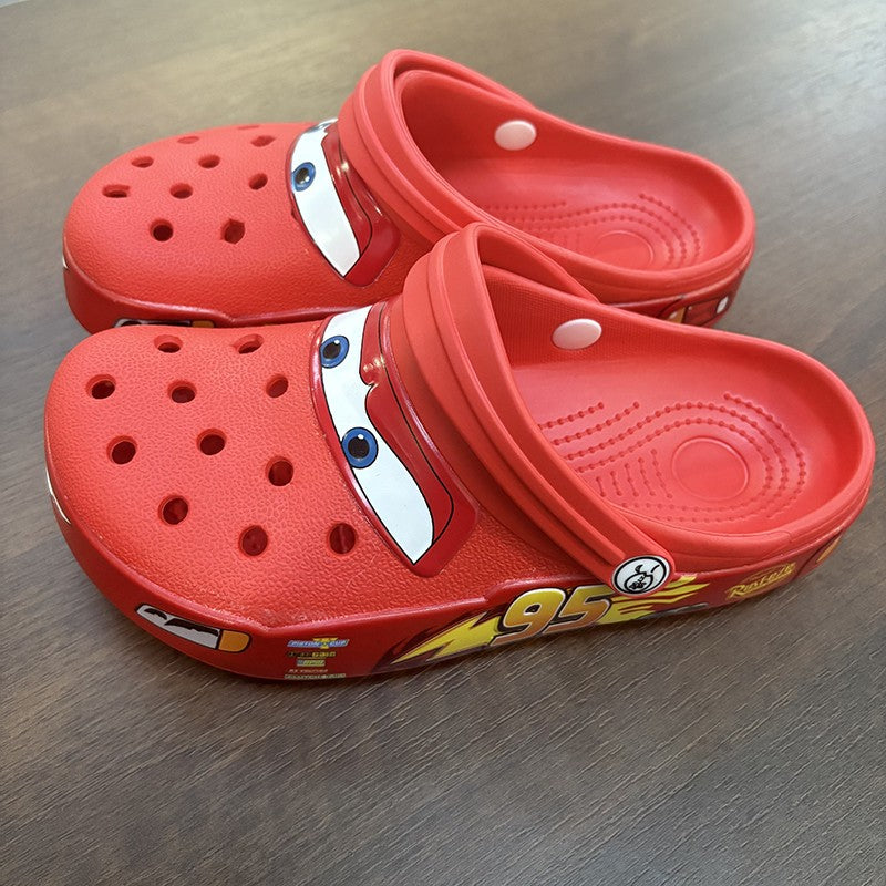 Chinelo Disney Relâmpago McQueen Pixar, Desenho Animado, Impermeável, Sólido, Chinelos de Buraco, Sandálias de Exterior, Sapatos EVA Respiráveis, Presente