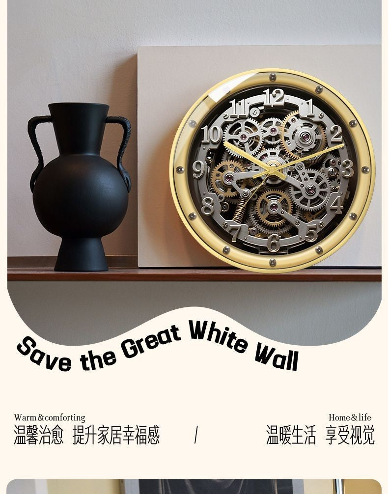 A European-style Retro Clock That Imitates A Mechanical Feel A Wall Clock for Home Use in The Living Room
