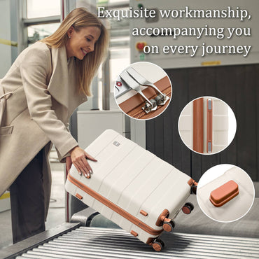 imiomo Travel Luggage Sets, Hard Shell Lightweight Carry on Suitcase with Travel Bag, TSA Lock, Durable Silent Spinner Wheels