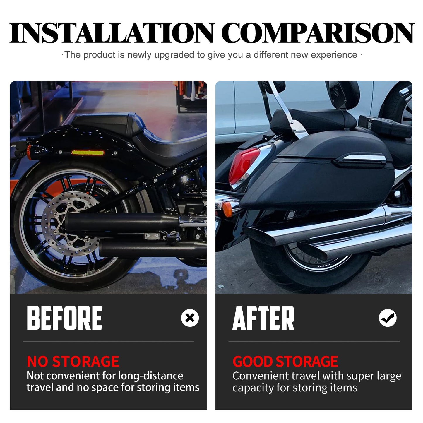 Malas Laterais Rígidas Universais para Motocicleta 42L Baús Clássicos Bagagem de Montagem para Harley para R1200GS R1250GS DS400 Shadow 400 750