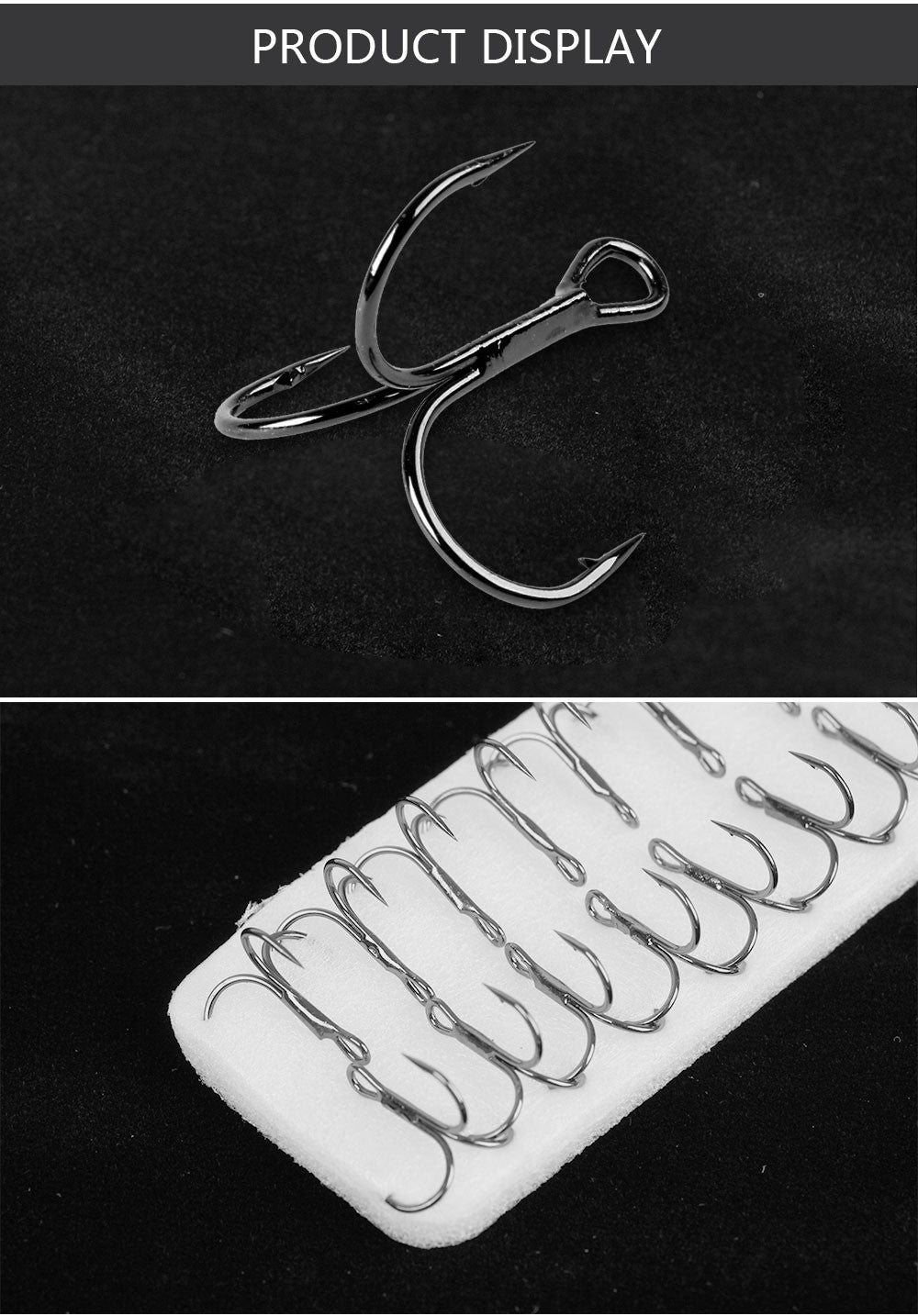 FTK Anzol de Pesca Bass com Três Pontas e Suporte para Isca, Suporte para Isca, Anzol de Isca, Conjunto de Anzóis de Manivela para Amarração de Mosca, Água Salgada, Anzol de Agulha para Pesca