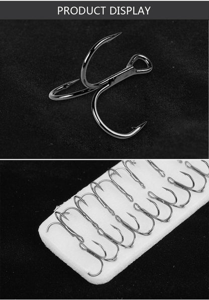 FTK Anzol de Pesca Bass com Três Pontas e Suporte para Isca, Suporte para Isca, Anzol de Isca, Conjunto de Anzóis de Manivela para Amarração de Mosca, Água Salgada, Anzol de Agulha para Pesca