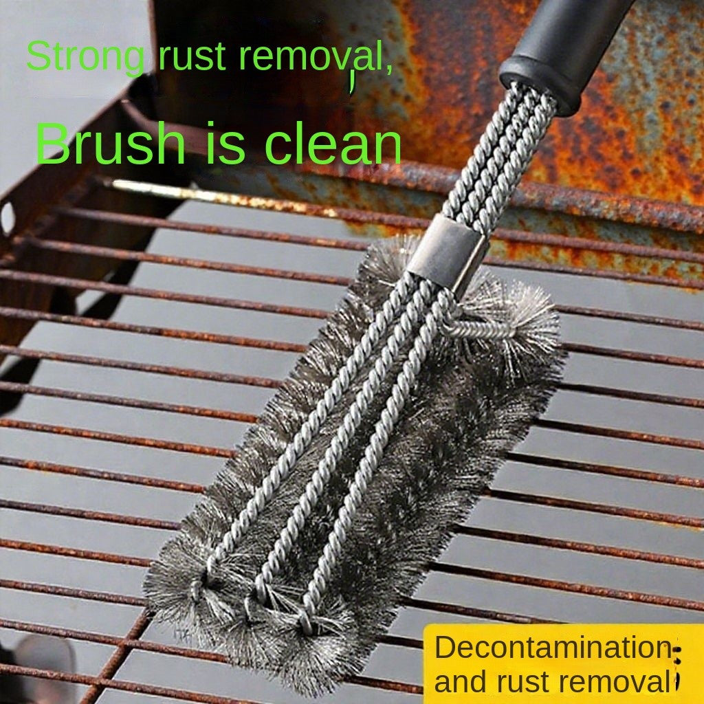 Barbecue Grill Cleaning Steel Brush - Handle Design Wire Brush for Grills/Ovens, Perfect for Kitchen Indoor & Outdoor BBQ Use
