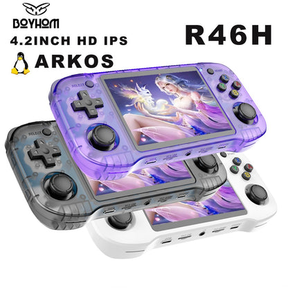 BOYHOM  Handheld Retro Game Console 4.2 Inch HD IPS Screen  Portable Video Player