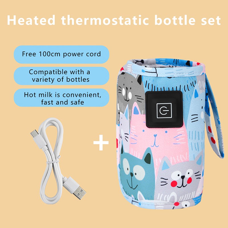 USB Milk Water Warmer Travel Stroller Insulated Bag Baby Nursing Bottle Heater Newborn Infant Portable Bottle Feeding Warmers