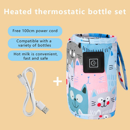 USB Milk Water Warmer Travel Stroller Insulated Bag Baby Nursing Bottle Heater Newborn Infant Portable Bottle Feeding Warmers