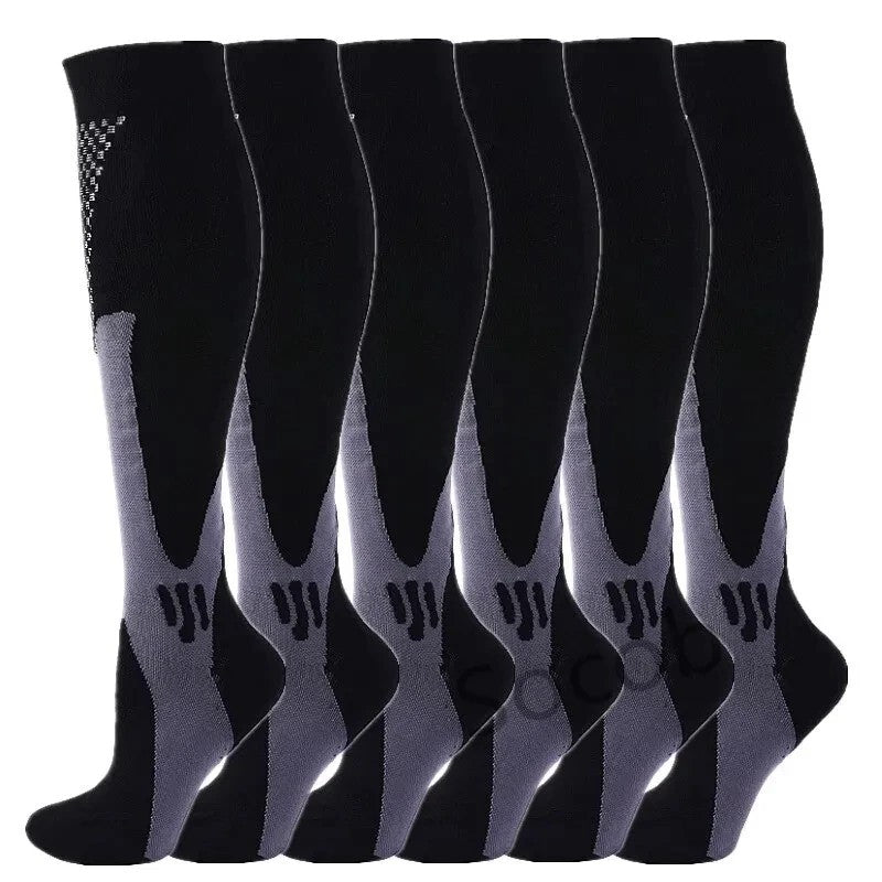 3/6/7 Double Compression Socks Varicose Socks Men Women With Diabetes Pregnancy Elastic Socks Gym Outdoor Sports Rugby Running
