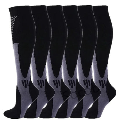 3/6/7 Double Compression Socks Varicose Socks Men Women With Diabetes Pregnancy Elastic Socks Gym Outdoor Sports Rugby Running