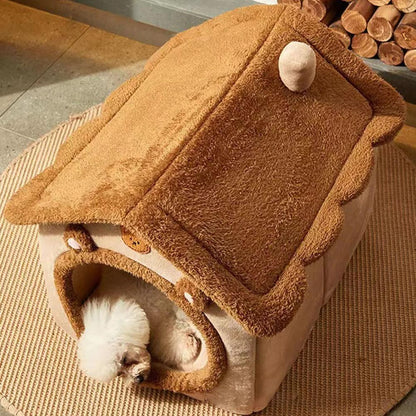 Casa Quente para Pets Engrossada Casa de Gatos e Cães Inverno Quente Universal para Todas as Estações Removível e Lavável Nova Fofa Confortável