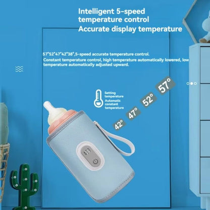 Digital Baby Bottle Warmer Type-C 5 Levels Milk Bottle Insulation Cover LED Display Heating Bottle Thermal Heater Newborn