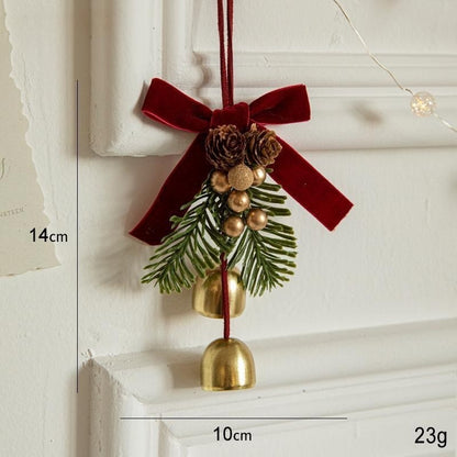 Merry Christmas Decoration Bow Bell Hanging Xmas Tree Pendant for Home Decor New Year 2026 Navidad DIY Christmas Gifts Ornament