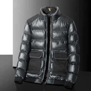 2024 Autumn/Winter New Men's Cowboy Coat Men's Youth Collar Jacket Men Single row Concealed Buckle Casual top big size