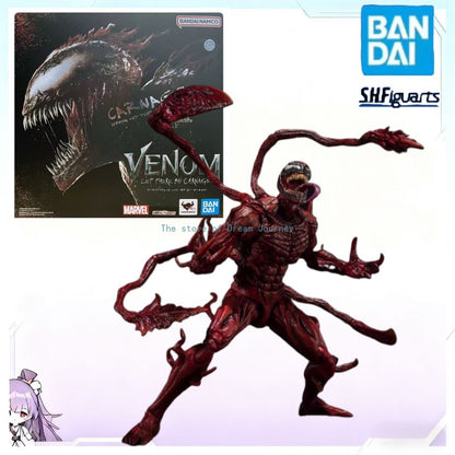 Original Bandai Marvel Universe Anime Character SHF Venom Carnage Begins Action Figure Toy Children's Gift Collection Model