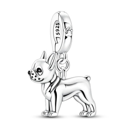 925 Sterling Silver Dog Charms French Bulldog Poodle German Shepherd Beagle Dachshund Pendants Fit Bracelets DIYJewelry Gift