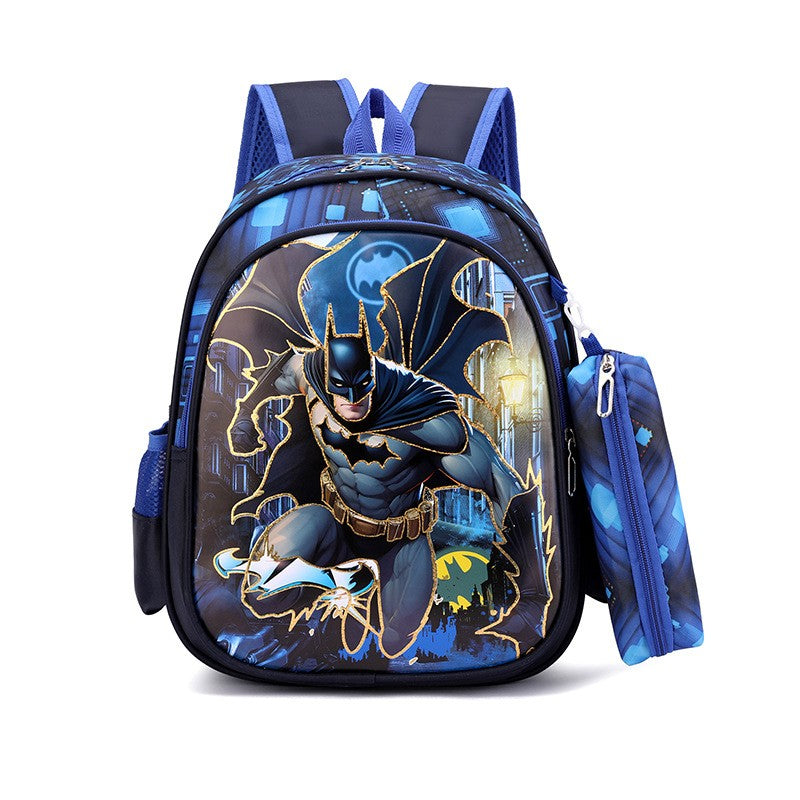 Disney Spiderman Unisex Backpacks Large Capacity Gilding Print Schoolbag For Children's Gifts With Pen Case