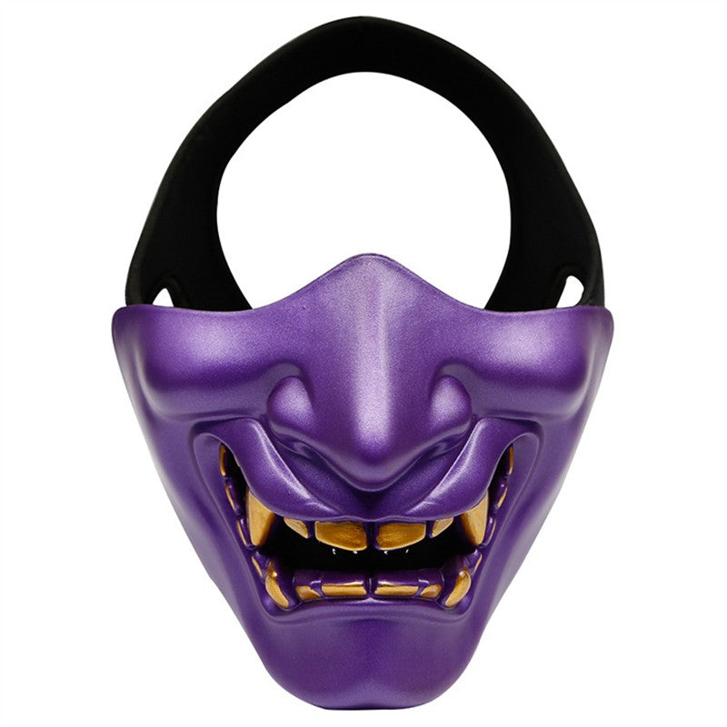 Masks Half Oni Cosplay Decor Samurai Mens Room Party Costume Face Japanese Masquerade Halloween Resin Mask Props Gifts Accessory