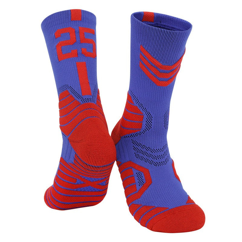 Meias Esportivas Masculinas de Basquete, Meias Esportivas com Numeração, Fundo de Toalha Engrossado, Ciclismo Outdoor, Corrida, Basquete, Feminino Adulto, Meias.