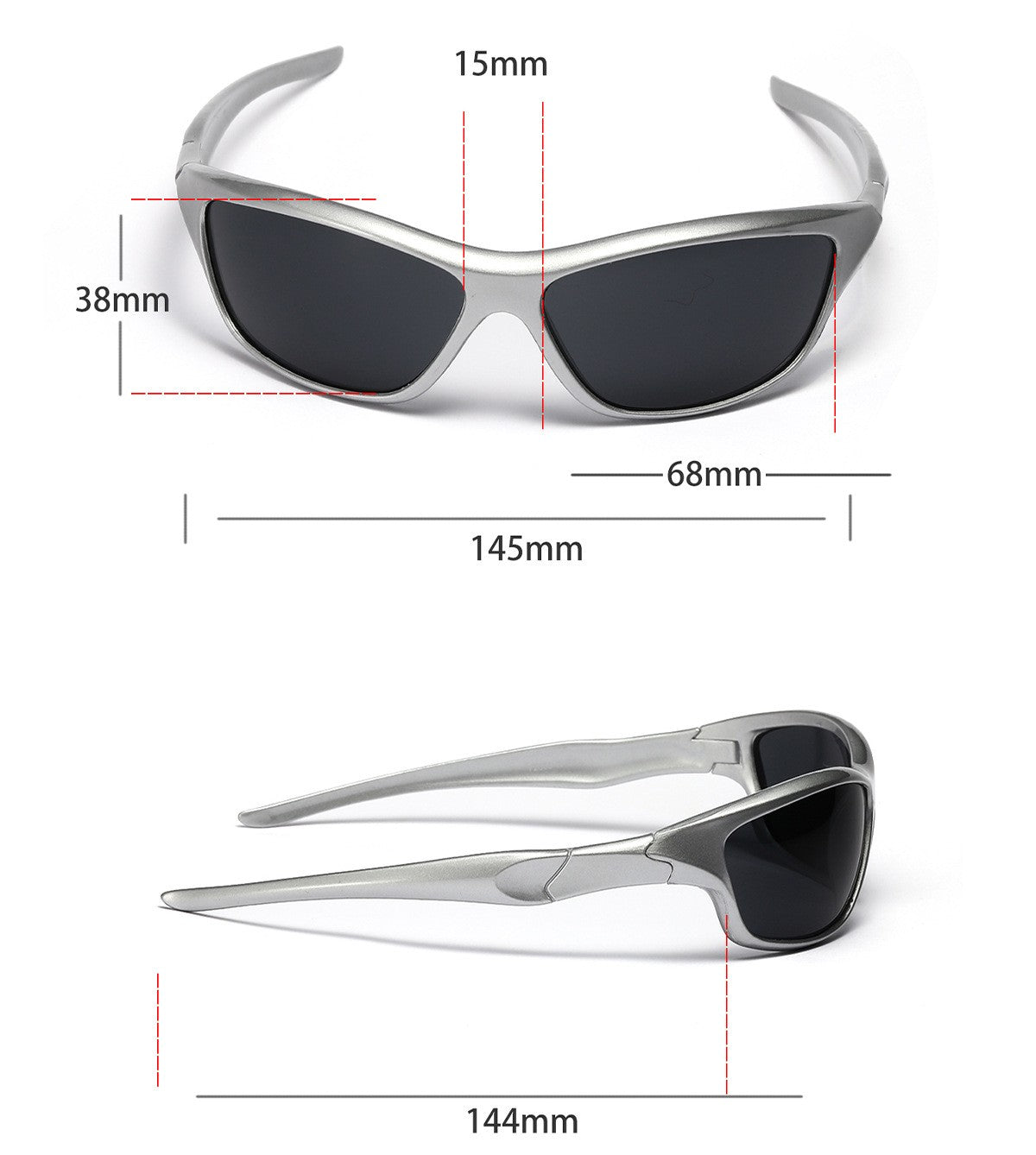 Men's Silver Y2K Sunglasses Outdoor Cycling Sports Sun Glasses Women Vintage Shades Trendy Punk Goggle Eyewear 2000S Aesthetic