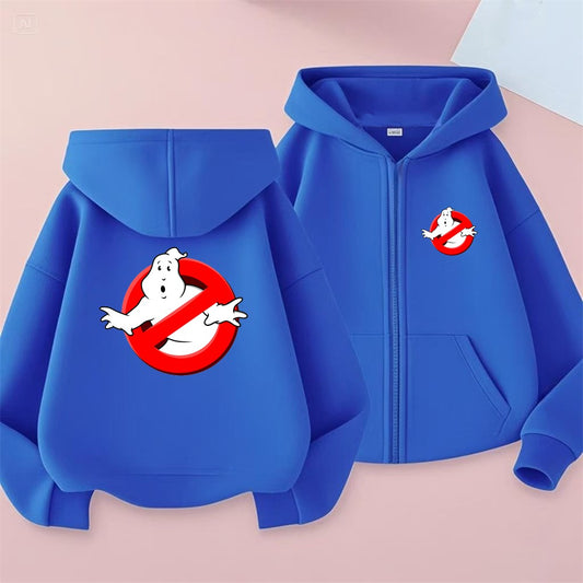 Kid 3-12 Year Coat Children Hoodie Girl Boy Zipper Tops Sweatshirt Casual Sweatshirts black autumn Ghostbusters Clothes