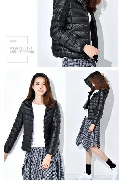 New Women Ultralight Thin Short Quilted Duck Down Jacket Lady Puffer Parkas Overcoat Autumn Winter Female Portable Outwear Coats
