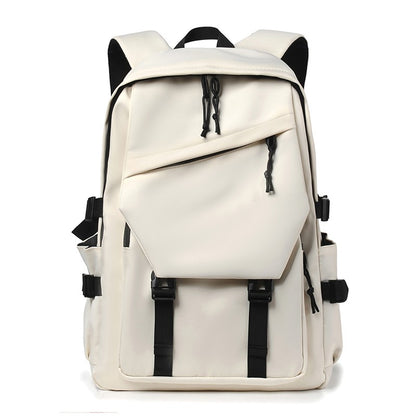 Simple solid color backpack,  travel backpack, plenty of storage space, very suitable for commuting, school, work and going out.
