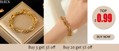 Pulseira de Corrente de Contas de Aço Inoxidável 316L EILIECK para Mulheres, Charme de Metal Banhado a Ouro 18K, Joia Moderna com Design Exclusivo
