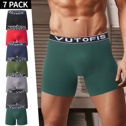 5/7/10 Pcs Men's Long Sports Parent-child Underwear Teenagers To Adults Multi-size Mix And Match Boyshort Elastic Waist Shorts