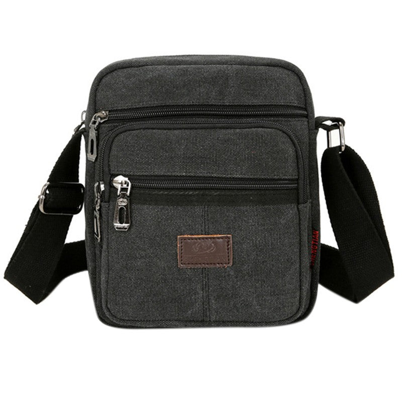 Multifunctional Men's Shoulder Bag Flap Solid Color Casual Messenger Canvas Travel Male Crossbody Bags