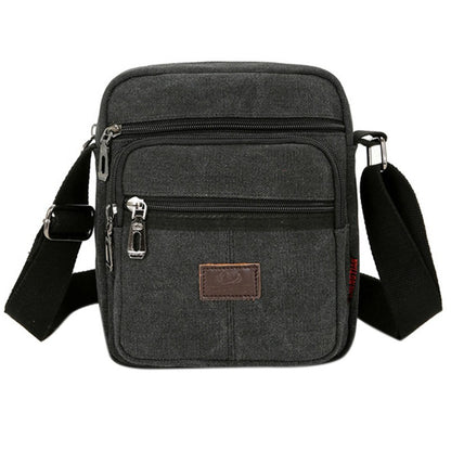 Multifunctional Men's Shoulder Bag Flap Solid Color Casual Messenger Canvas Travel Male Crossbody Bags