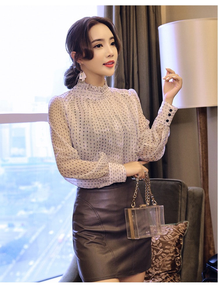 Long Sleeve Blouse Women Casual Striped Chiffon Blouse Shirt Fashion Women Blouses 2024 Top Female Blusa Feminina Women Tops A28