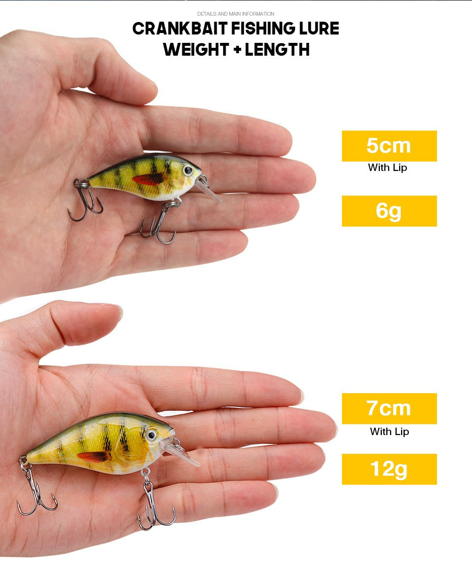 Iscas Artificiais Flutuantes VTAVTA 5cm/7cm Crankbaits para Pesca de Lucio e Robalo, Iscas Artificiais para Pesca, Material de Pesca