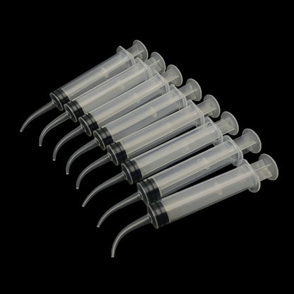 50 Seringas Descartáveis de Irrigação Dental com Ponta Curva 12ml para Uso Odontológico Material Odontológico Diâmetro da Ponta 1.9mm