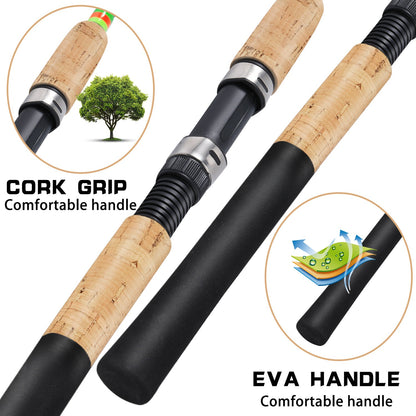 Varas de pesca Sougayilang Feeder ultraleves de fibra de carbono para pesca de carpa com tração máxima de 15 kg com potência L M H para pesca de robalos, carpas e trutas