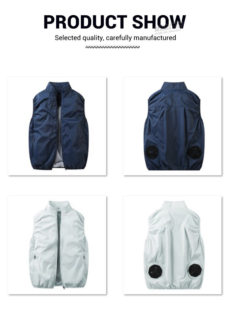 2024 Cool Vest Wearable Cooling Fan Vest Air-conditioned Clothes Cooling 13 Hours for High Temperature Work Fishing Vest Hiking