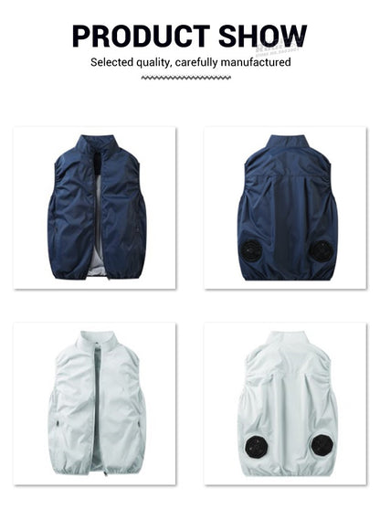 2024 Cool Vest Wearable Cooling Fan Vest Air-conditioned Clothes Cooling 13 Hours for High Temperature Work Fishing Vest Hiking