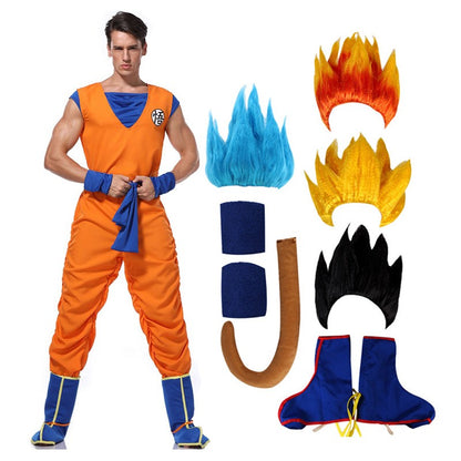 Halloween Cosplay Costume Super Saiyan Cosplay Cosplay Adult Men  Anime Jumpsuits Halloween Carnival Costumes