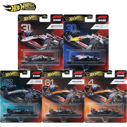 Novo Hot Wheels Premium 2025 F1 Racing Car Model Liga 1:64 Modelo Diecast Red Bull McLaren Mercedes Equipe Colecionável Veículo de Brinquedo