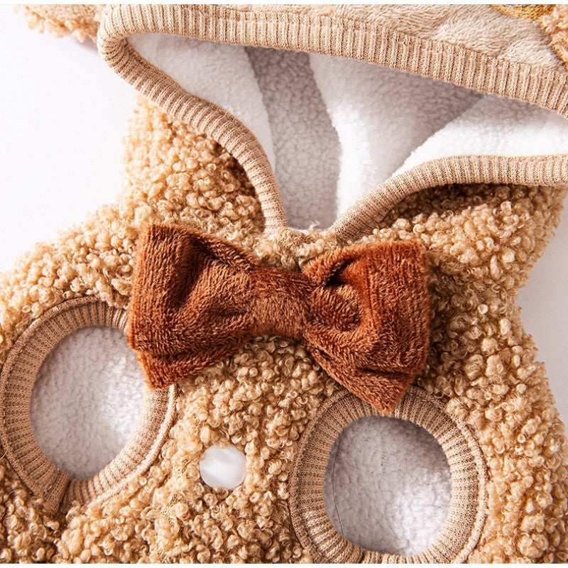 Roupas de Natal para Cães de Inverno Desenho Animado Vestido Médio e Grande Porte Golden Retriever Cão Grande Capa de Duas Pernas Vestido de Transformação