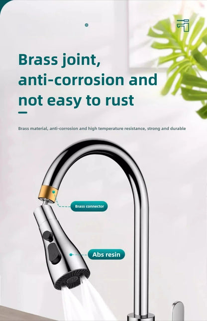 1pc Faucet Extender Metal Alloy,Three Modes,Head Water Saver Home Extended Shower Spray Filter  Faucet Extender  Kitchen