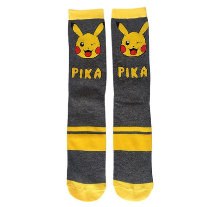 Pokemon Men's Fashion Trend Long Socks Cartoon Anime Figure Pikachu Eevee Gengar Unisex Athletic Harajuku Socks