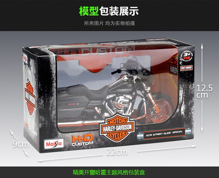 Maisto 1:12 Harley Avenue Glide 2015 Street Glide Especial Imitação Liga Moto Modelo Brinquedo Presente Coleção Exposição