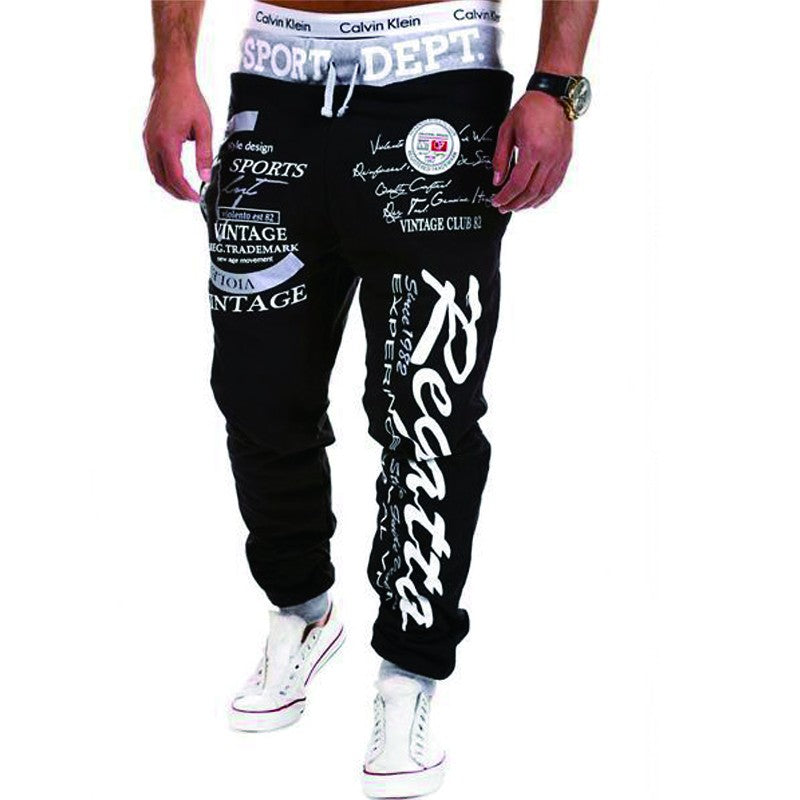 Men Streetwear Sweatpants Y2K Graffti Hip Hop Drawstring Waist Relaxed Fit Jogger Pants with Pockets Loose Drop Crotch Trousers