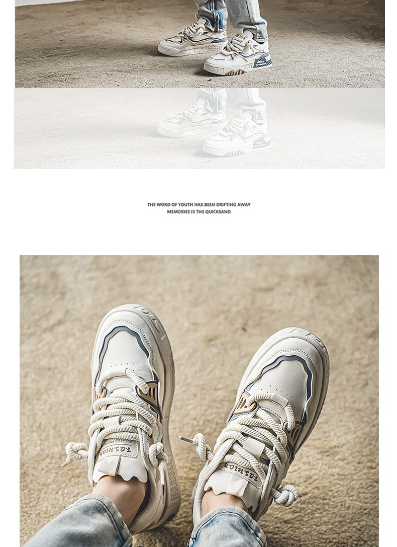 Men's Trendy Skate Shoes, Comfy Non Slip Casual Lace Up Sneakers For Men's Outdoor Activities