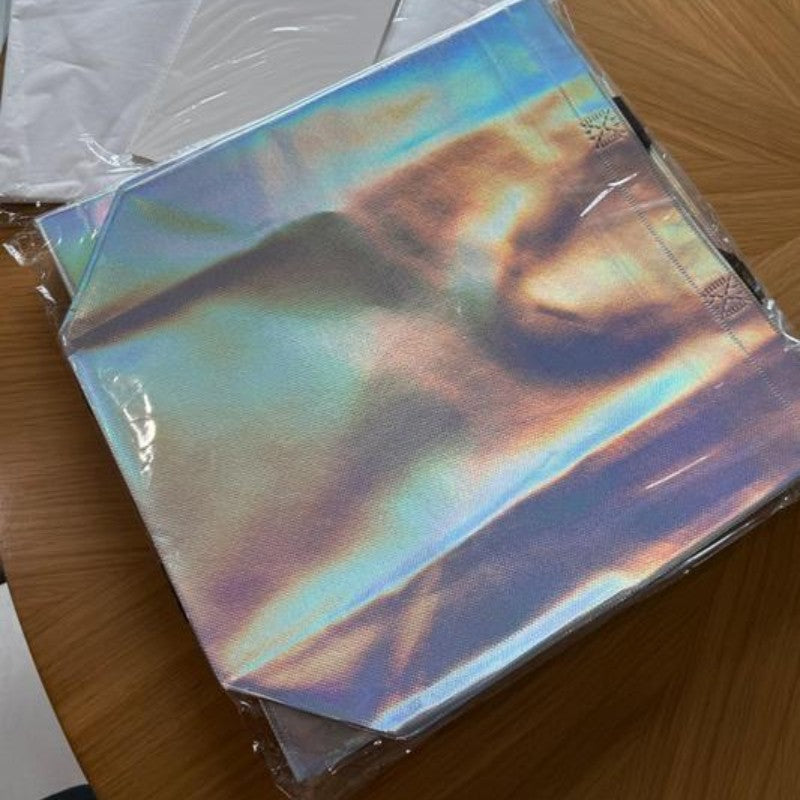 10Pcs Reusable Silver Laser Tote Bag Durable Non Woven Gift Shopping Bag for Wedding Bridesmaid Party Birthday Eco Friendly