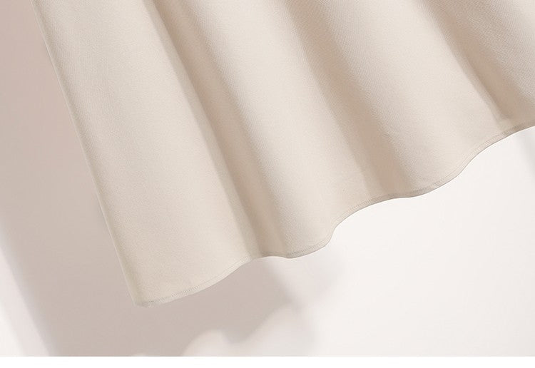 A-Line Mini Skirt High Waist Mid Length Skirts Women's Slimming Black Autumn Elastic Waist Design Solid Color Versatile Skirt