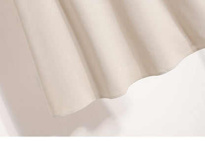 A-Line Mini Skirt High Waist Mid Length Skirts Women's Slimming Black Autumn Elastic Waist Design Solid Color Versatile Skirt