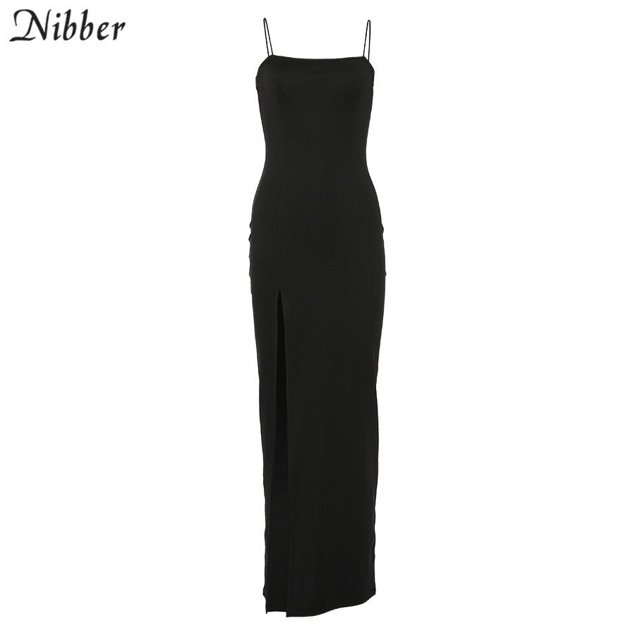 Nibber red black New year christmas party long dresses women spring Basic bodyco