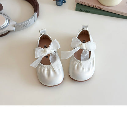Baby Girl Princess Shoes Shine Surface Korean Style Lace Bow Casual Flats Non-Slip Toddler Kid Wedding Party Adorable Baby Shoes