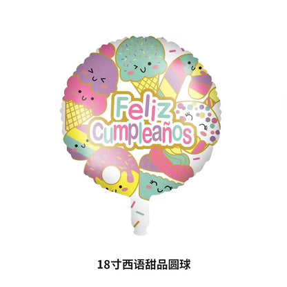 32Inch Donut globos Foil Balloon Fruit Ice Cream Helium Balloon Birthday Party Decoration Kids Toy Sweet Digital baby shower